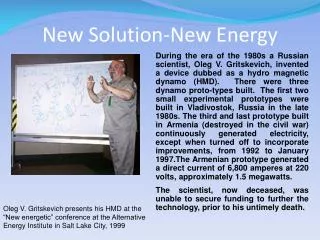 New Solution -New Energy