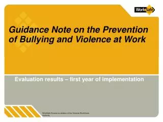 Guidance Note on the Prevention of Bullying and Violence at Work