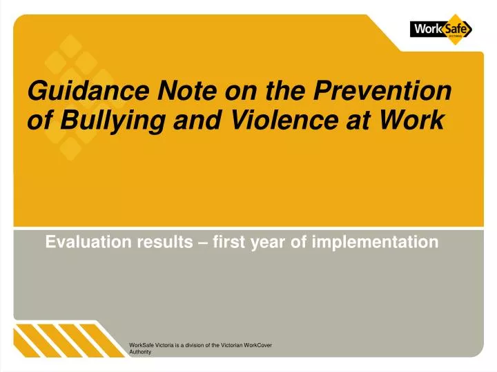 guidance note on the prevention of bullying and violence at work