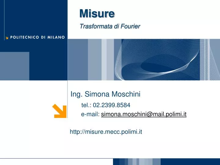 misure trasformata di fourier