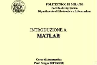 introduzione a matlab