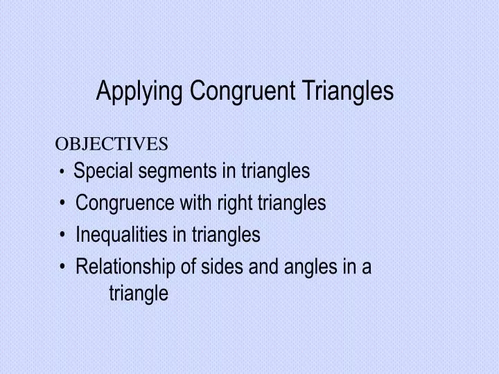 applying congruent triangles