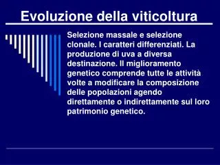 evoluzione della viticoltura