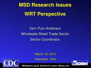 vern putz anderson wholesale retail trade sector sector coordinator