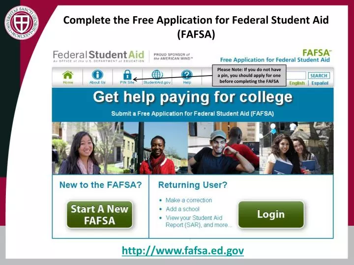 complete the free application for federal student aid fafsa