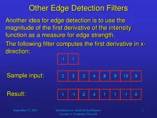 Other Edge Detection Filters