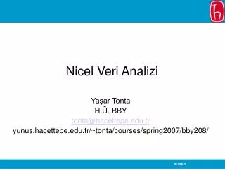 nicel veri analizi