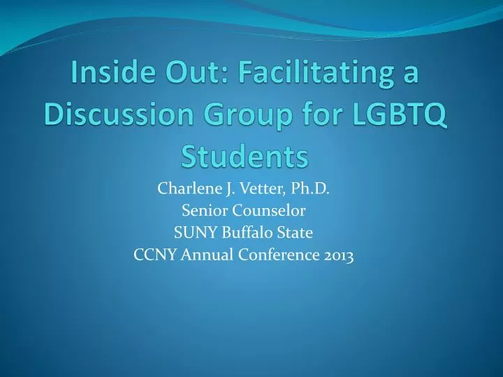 inside out facilitating a discussion group for lgbtq students