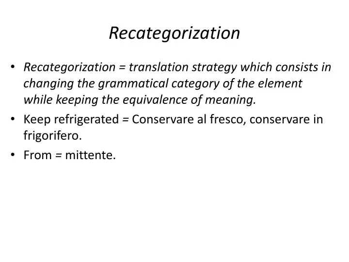 recategorization
