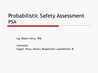 probabilistic safety assessment psa