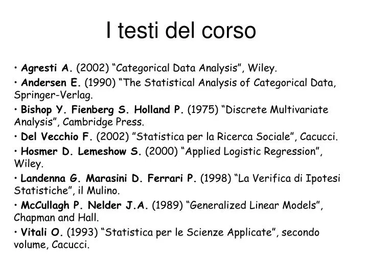 i testi del corso