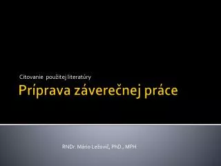 citovanie pou itej literat ry