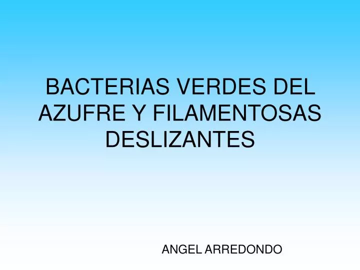 bacterias verdes del azufre y filamentosas deslizantes