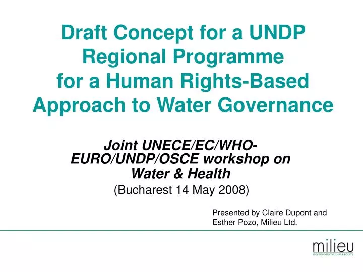 draft concept for a undp regional programme for a human rights based approach to water governance