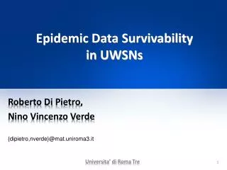 Epidemic Data Survivability in UWSNs