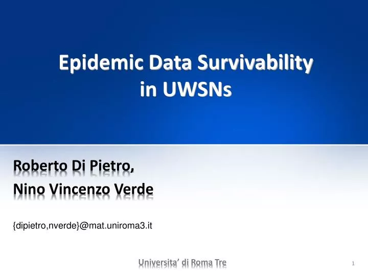 epidemic data survivability in uwsns