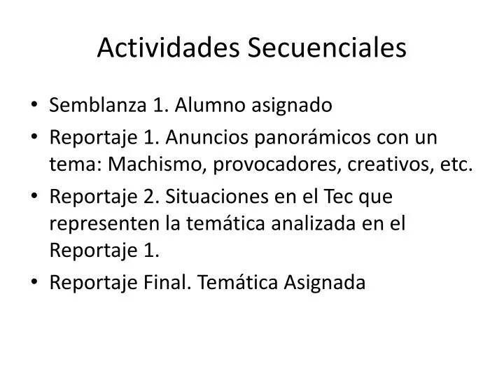 actividades secuenciales