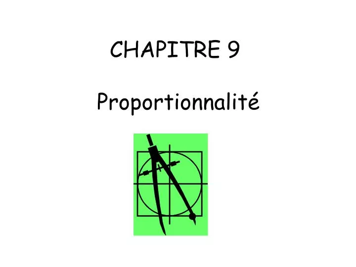 chapitre 9 proportionnalit