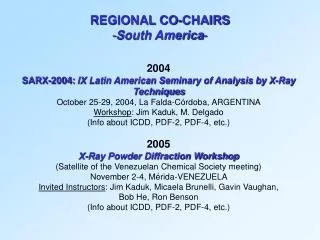 2004 SARX-2004: IX Latin American Seminary of Analysis by X-Ray Techniques