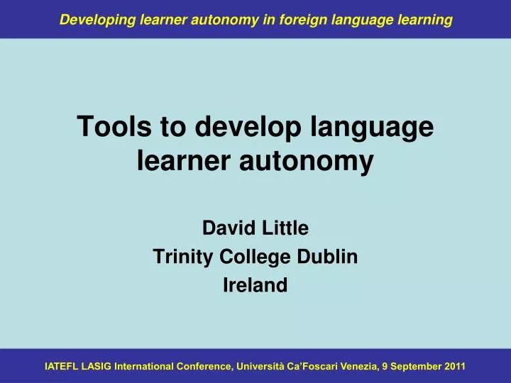 tools to develop language learner autonomy