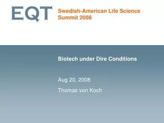 Swedish-American Life Science Summit 2008