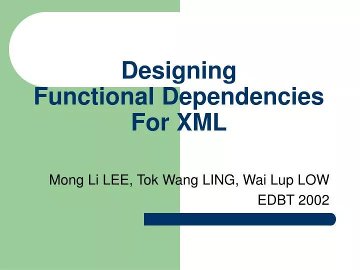 designing functional dependencies for xml