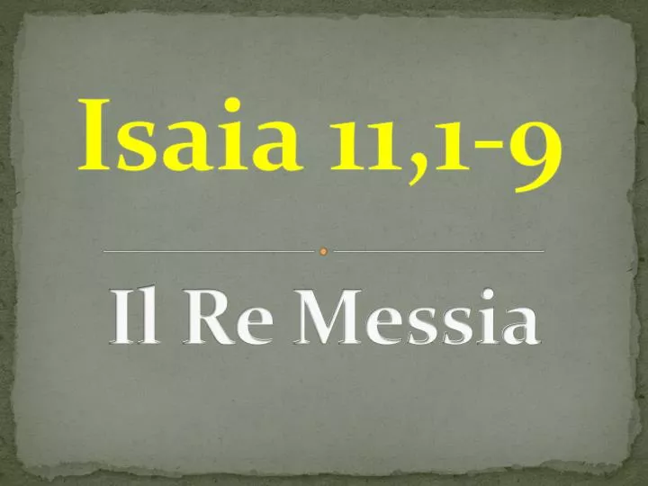 il re messia