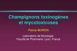 champignons toxinog nes et mycotoxicoses