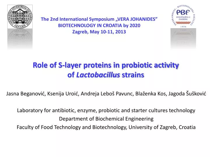 role of s layer proteins in probiotic activity of lactobacillus strains