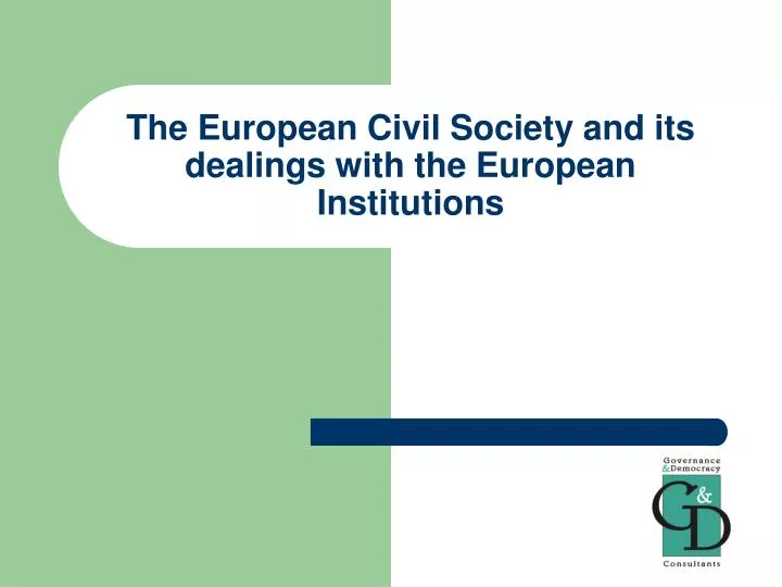 the european civil society and its dealings with the european institutions