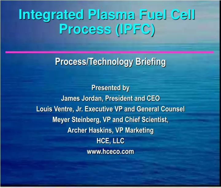 integrated plasma fuel cell process ipfc