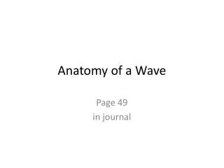 Anatomy of a Wave