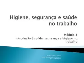 higiene seguran a e sa de no trabalho