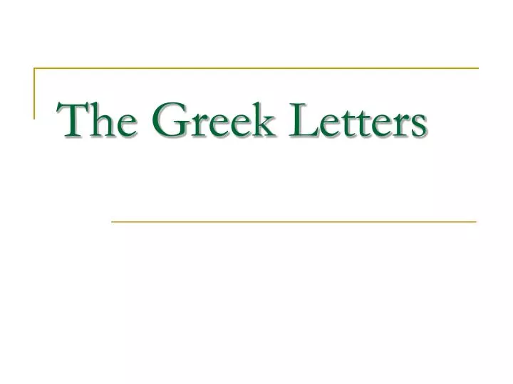 the greek letters