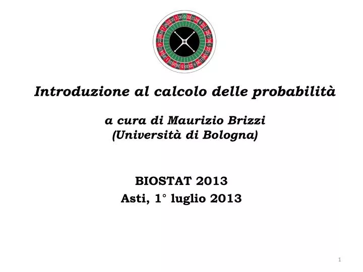 introduzione al calcolo delle probabilit a cura di maurizio brizzi universit di bologna