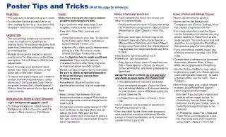 poster tips and tricks print this page for reference