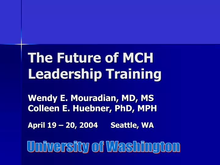 the future of mch leadership training