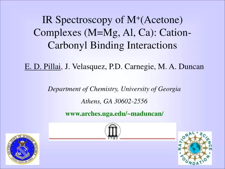 ir spectroscopy of m acetone complexes m mg al ca cation carbonyl binding interactions