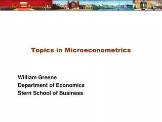 Topics in Microeconometrics