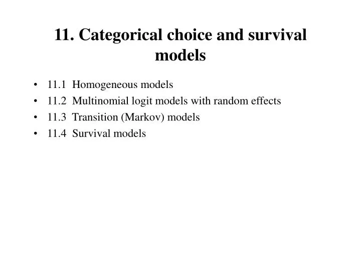 11 categorical choice and survival models