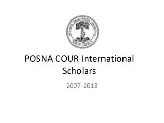 POSNA COUR International Scholars