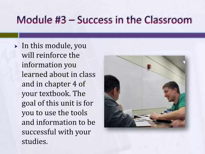 module 3 success in the classroom