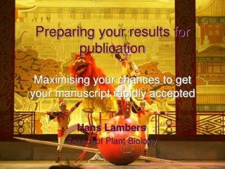 Preparing your results for publication