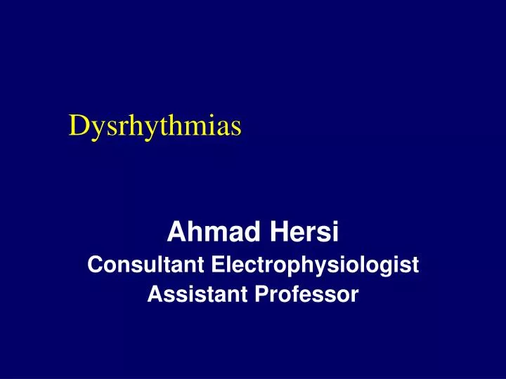 ahmad hersi consultant electrophysiologist assistant professor