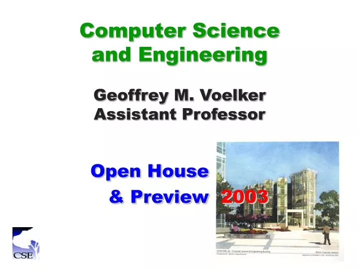 computer science and engineering geoffrey m voelker assistant professor