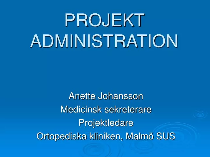 projekt administration