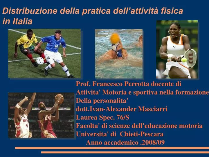 distribuzione della pratica dell attivit fisica in italia