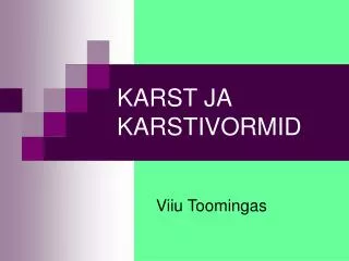 karst ja karstivormid