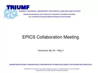 EPICS Collaboration Meeting