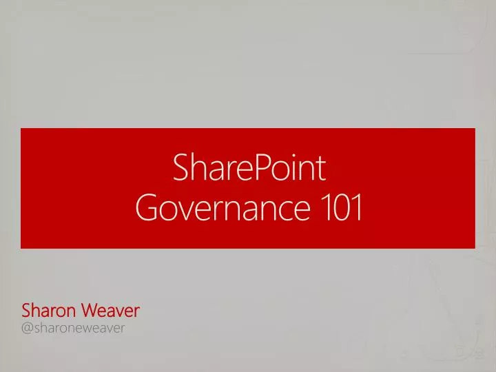 sharepoint governance 101